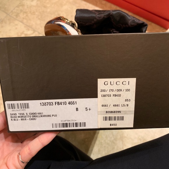 Gucci Satin Horsebit Heeled Sandals - Picture 6 of 6